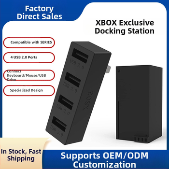 Xbox Series S USB docking stacija XS01 ar 4 USB 2.0 portiem, tieša pieslēgšana, ABS materiāls.