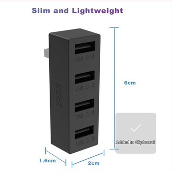 Σταθμός USB για Xbox Series S XS01 με 4 θύρες USB 2.0, απευθείας σύνδεση, ABS υλικό.