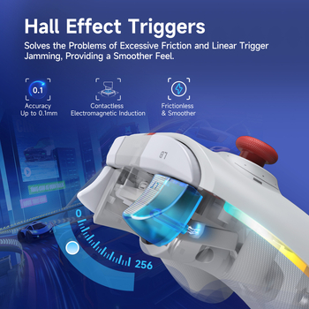 X15 Hall-ефект безжичен гейм контролер с RGB осветление, мултиплатформен, задни бутони с макро програмиране