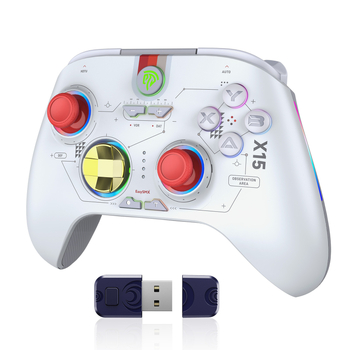X15 Hall-ефект безжичен гейм контролер с RGB осветление, мултиплатформен, задни бутони с макро програмиране