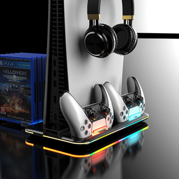 DZ501 Πολυλειτουργική βάση ψύξης με διπλό σταθμό φόρτισης για κονσόλες παιχνιδιών — ABS, 560 g, 2023, DOBE FOMIS ELECTRONICS