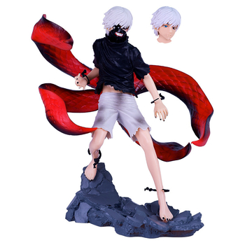 Tokyo Ghoul Kaneki Ken μάσκα φιγούρα, χειροποίητο PVC, με εναλλάξ πρόσωπο, συσκευασμένο σε κουτί, 18+