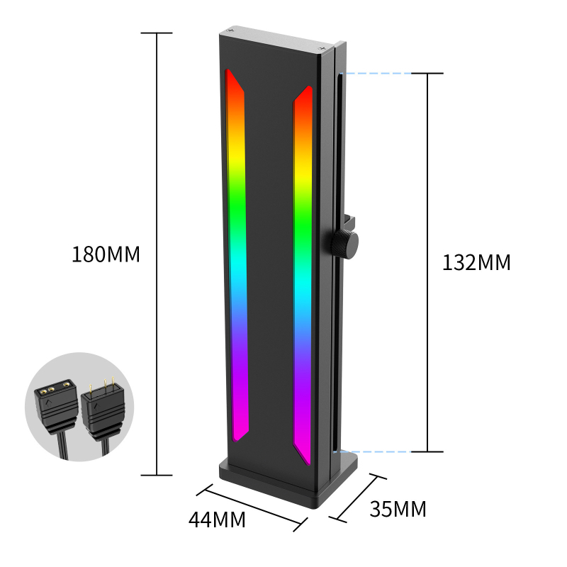 Десктоп скоба за графична карта GL-01 ARGB, алуминиева сплав, магнитен държач, 3-пин 5V ARGB синхрон с дънна платка