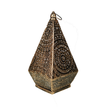 LED μαροκινό vintage γεωμετρικό σιδερένιο κηροστάτης-λαμπτήρας