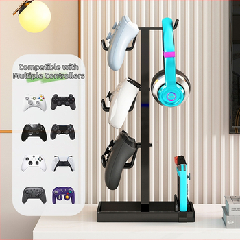 Επιτραπέζιος οργανωτής αποθήκευσης για κονσόλες παιχνιδιών, ακουστικά και τηλέφωνα — χάλυβας άνθρακα, πολυχρηστικός, 1-επίπεδη, οργανωτής κρεβατοκάμαρας