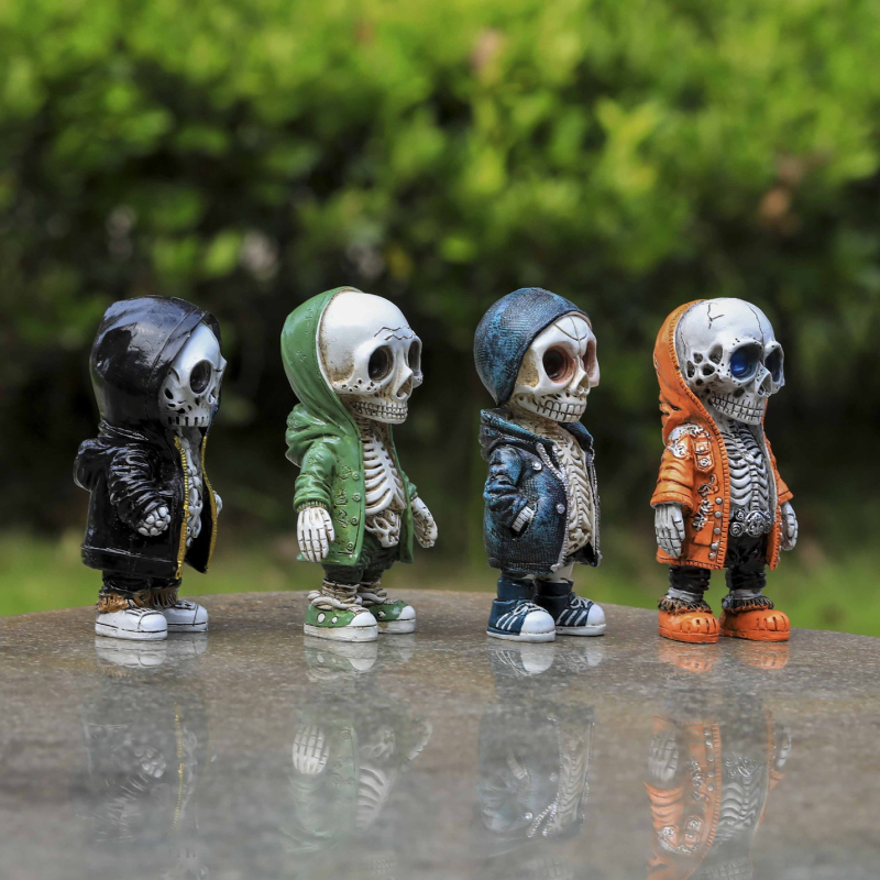 Bindian – Koponya maszk resin figura kültéri Halloween dekorációhoz, modern egyszerű stílus, anyaga: szintetikus gyanta, kategória: gyanta kézművességek