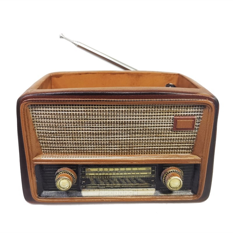 Yi rășină: ornament în formă de radio retro, ghiveci decorativ pentru casă, multifuncțional