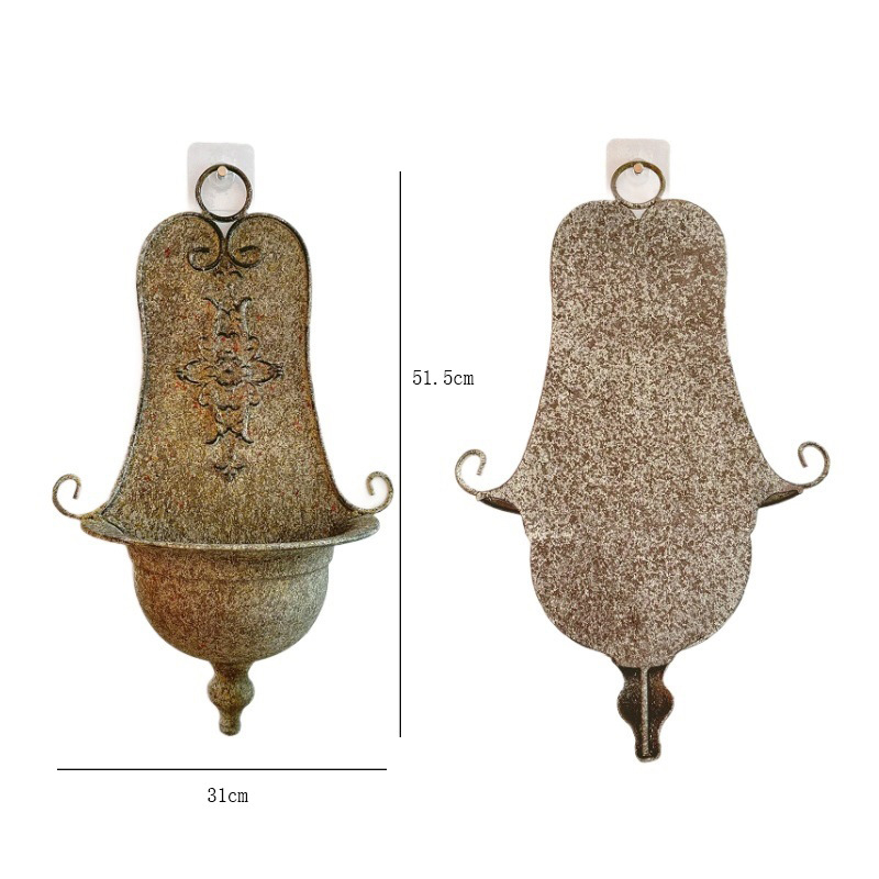 Vintage pastoral stiliaus pakabinamas gėlių puodas – metalinis, rankų darbo, Dezun