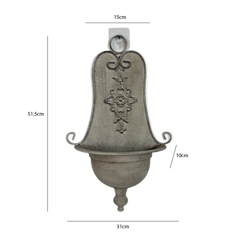 Vintage pastoral stiliaus pakabinamas gėlių puodas – metalinis, rankų darbo, Dezun