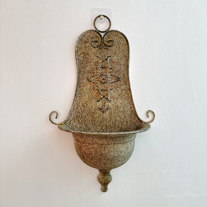 Vintage pastoral stiliaus pakabinamas gėlių puodas – metalinis, rankų darbo, Dezun