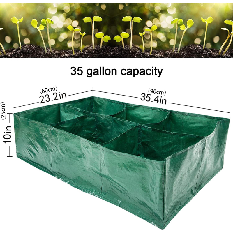Sac de plantare cu design cu plasă pătrată, material polietilen, pentru folosire pe podea, pentru grădină de casă
