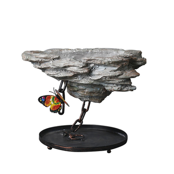 Χειροποίητη γλάστρα από ρητίνη με κρεμαστό σχέδιο από σφυρήλατο σίδερο, κατάλληλη για επιτραπέζια, δάπεδο ή γραφείο διακόσμηση