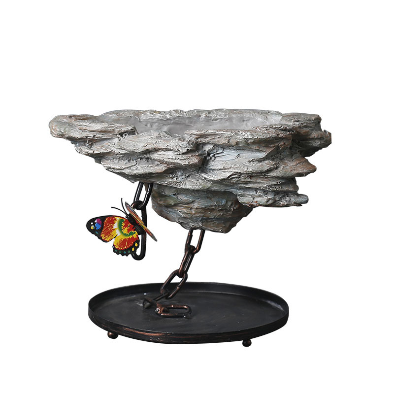 Ghiveci din rășină cu design din fier forjat pentru suspendare, potrivit pentru birou și casă – pentru așezat pe birou, pe podea sau ca element suspendat