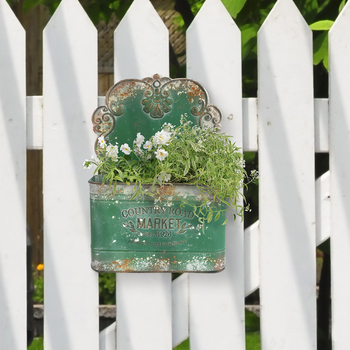 Σιδερένιο κρεμαστό γλαστάκι τοίχου κήπου – αποθήκευση και οργάνωση, ευρωπαϊκό ρετρό στυλ διακόσμησης οικίας