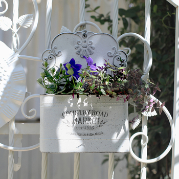 Σιδερένιο κρεμαστό γλαστάκι τοίχου κήπου – αποθήκευση και οργάνωση, ευρωπαϊκό ρετρό στυλ διακόσμησης οικίας