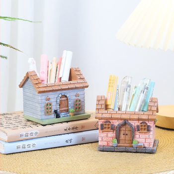 Десктоп съд за сукуленти от смола, китайски стил – дизайн на селска къща, декоративни изделия от смола, картонена опаковка