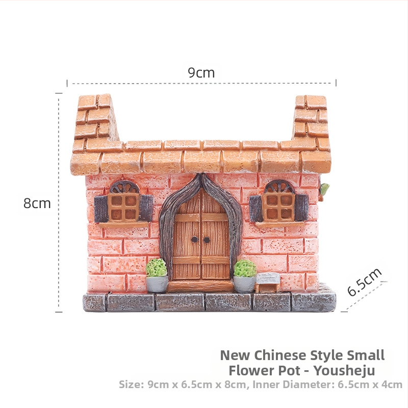 Ghiveci de birou din rășină pentru suculente, stil chinezesc țărănesc – design, decorațiuni din rășină, ambalare din carton
