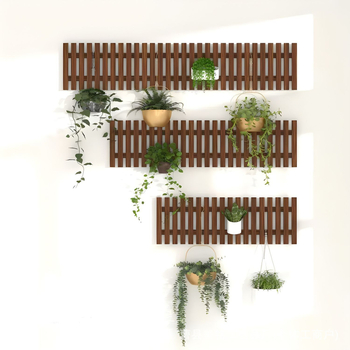 Δύο επιπέδων επιτοίχιο ράφι φυτών από ξύλο/μπαμπού, πολλαπλών χρήσεων, αντιδιαβρωτικό