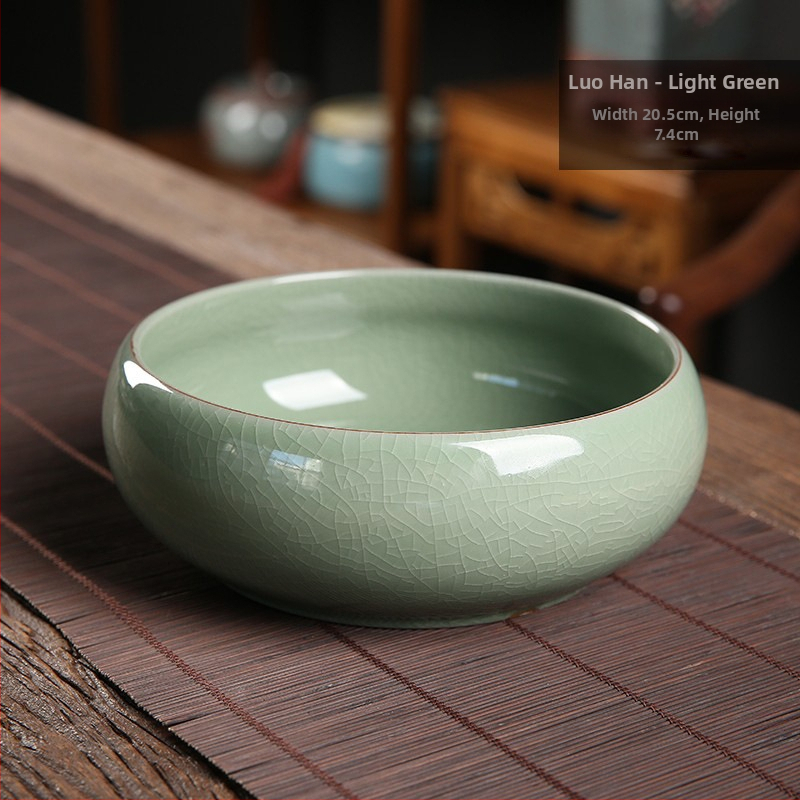 Keraminis hidroponinis vazonas, rankų darbo, stalinis dizainas kinų stiliuje, tinkamas namų ir biuro sodinimui