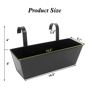 Metalo gėlių vazonas turėklams, kvėpuojantis dizainas, pastatomas ant grindų, namų sodo reikmėms
