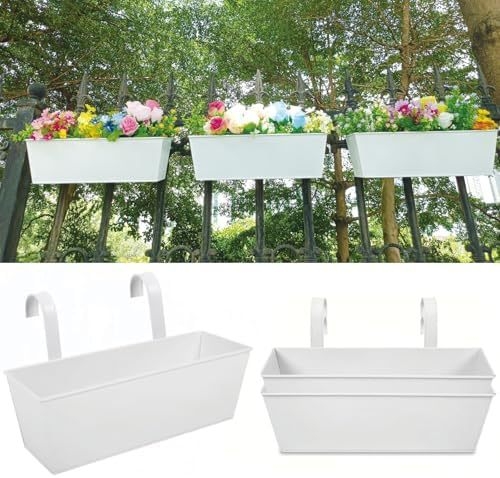 Metalo gėlių vazonas turėklams, kvėpuojantis dizainas, pastatomas ant grindų, namų sodo reikmėms