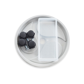 Judantis vazonų padėklas su ratukais ir vandens rezervuaru, iš plastiko, gaminamas injekciniu formavimu