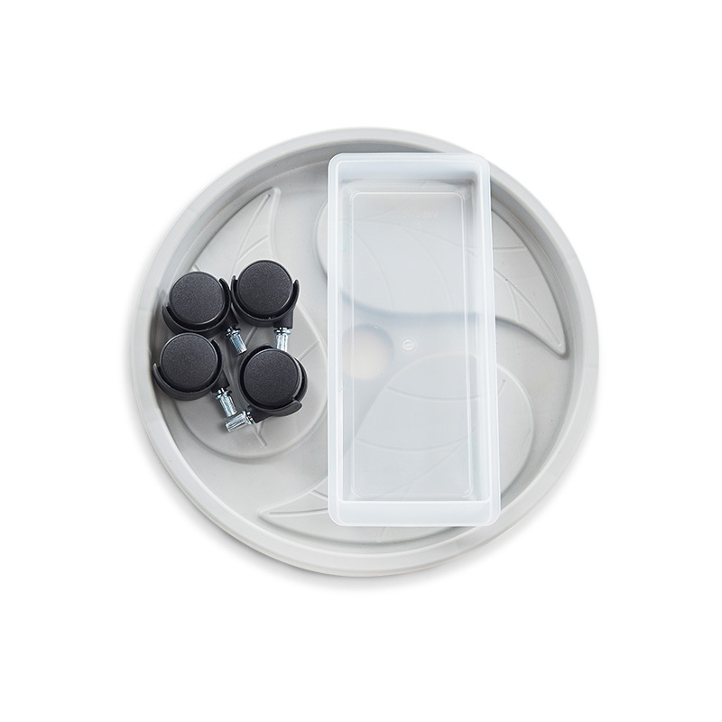 Judantis vazonų padėklas su ratukais ir vandens rezervuaru, iš plastiko, gaminamas injekciniu formavimu