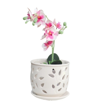 Keraminė gėlių vazonas su glazūra, skirtas stalui arba grindims, kvėpuojantis, atsparus korozijai, tvirtas