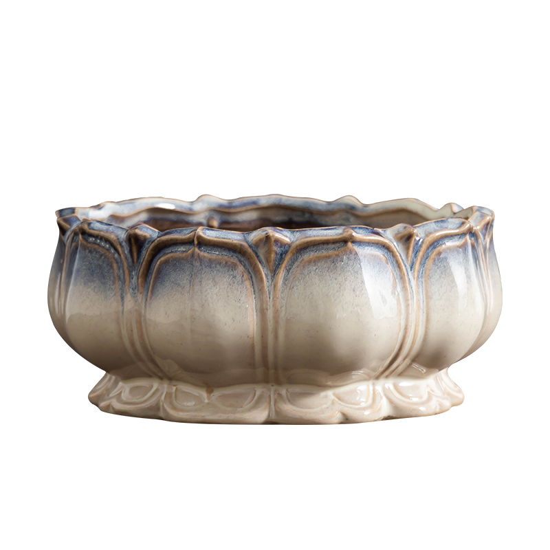 Keraminė gėlių vaza, grindų pastatoma, pastoralinis stilius, namų sodininkystei