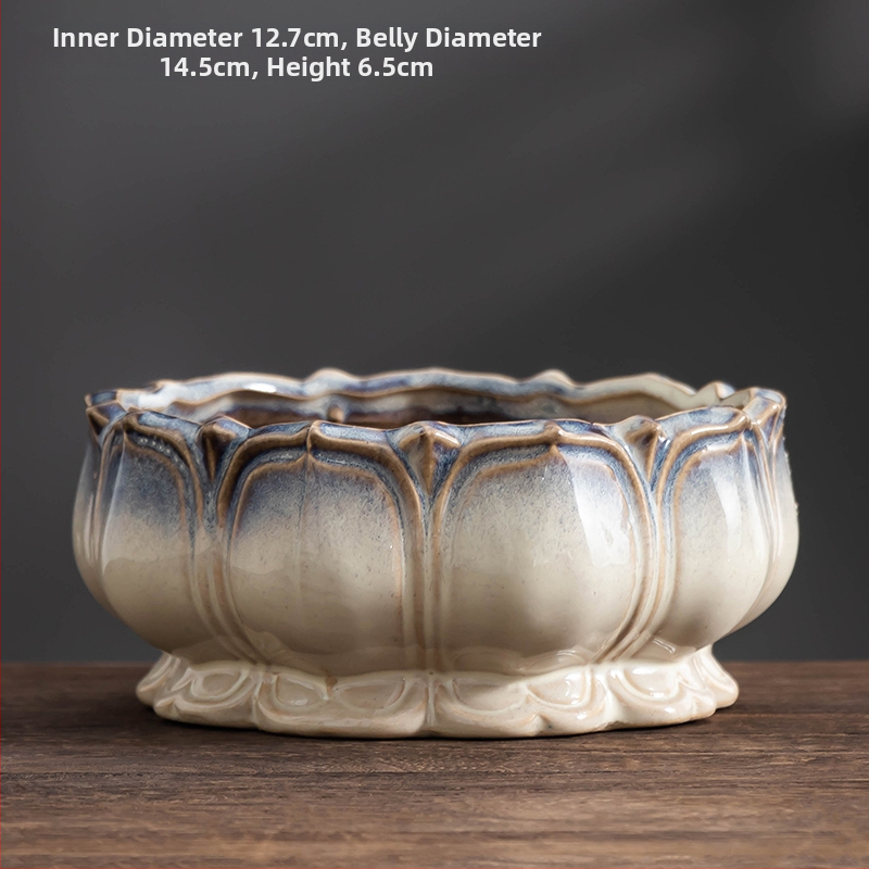 Keraminė gėlių vaza, grindų pastatoma, pastoralinis stilius, namų sodininkystei