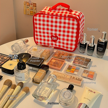 Платнен несесер за козметика с раздели за пътуване, ултралек дамски козметичен калъф