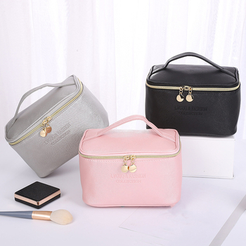 PU кожена козметична чанта, корейски стил, голям капацитет, водоустойчива, за пътуване
