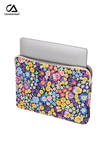 CanvasArtisan nešiojamojo kompiuterio dėklas: atsparus vandeniui ir smūgiams, poliesterio pamušalas, gėlėtasis raštas, laisvalaikio kelionės stilius, 2025 m. pavasario paleidimas
