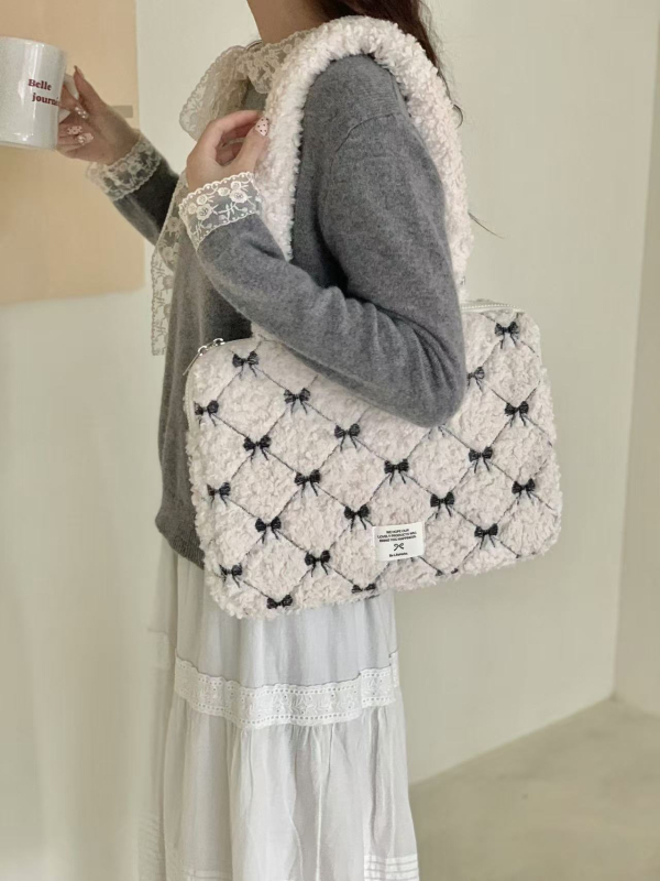 Чанта за лаптоп от плюш, животински принт, подплата от полиестер, унисекс дизайн