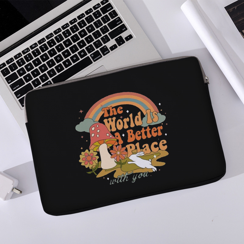 Nešiojamojo kompiuterio dėklas su karikatūrų raštu, 600D medžiaga, poliesterio pamušalas, kvėpuojantis, atsparus dėvėjimui, šoko sugerimas