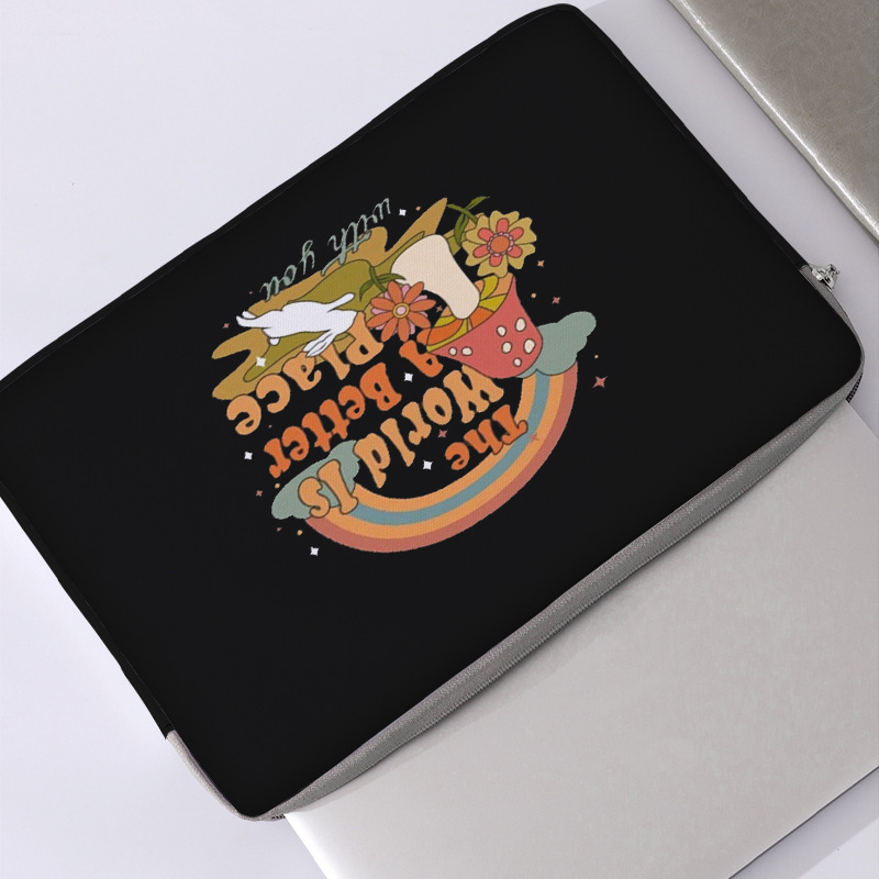Nešiojamojo kompiuterio dėklas su karikatūrų raštu, 600D medžiaga, poliesterio pamušalas, kvėpuojantis, atsparus dėvėjimui, šoko sugerimas