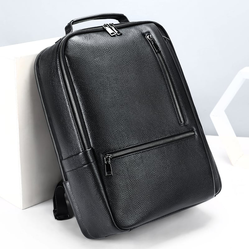 Üzleti hátizsák valódi bőrből, 20–35 L kapacitás, kompatibil 15 hüvelykes laptophoz, vízálló, első réteg marhabőrből
