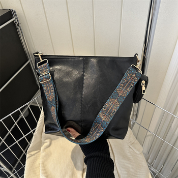 Γυναικεία τσάντα PU, αστικός απλός σχεδιασμός, bucket bag σχεδίαση, bucket τύπος σχήματος, άνοιγμα με φερμουάρ