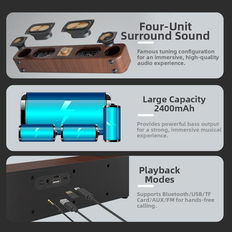 Bluetooth високоговорител с IPX7 водоустойчивост, два рогови високоговорителя, мощност 10W, вградена батерия 1000–1200 mAh, честотен диапазон 100 Hz–20 kHz