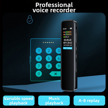 RV19 Καταγραφέας ήχου με Μείωση Θορύβου, φορητός, περίπου 30 ώρες ηχογράφησης, MP3/WAV, TF Κάρτα, Σύστημα 2 Μικροφώνων