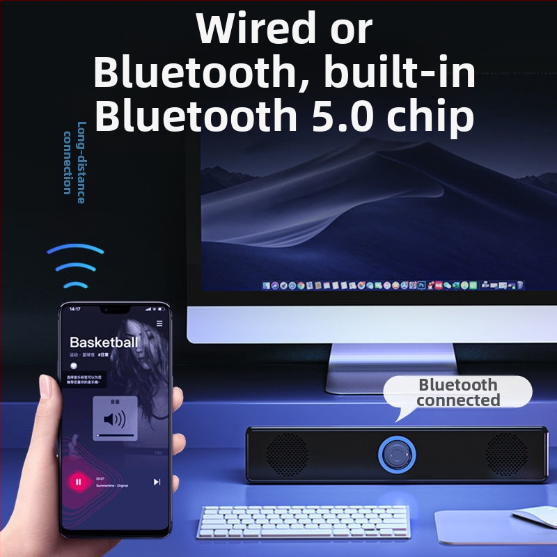 Bluetooth настолен говорител, 2-канален, USB интерфейс, 2 драйвера, макс. мощност 6W, 5V захранване, управление с копче