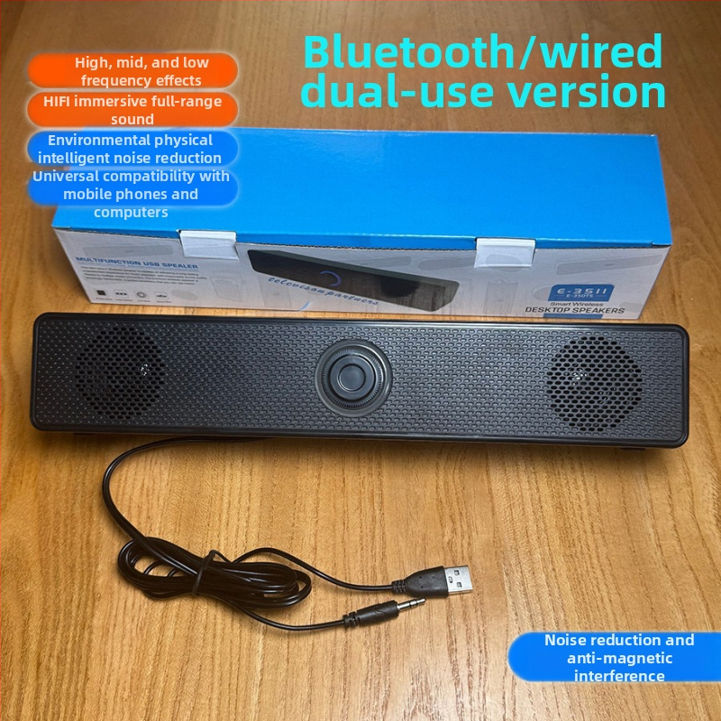 Bluetooth настолен говорител, 2-канален, USB интерфейс, 2 драйвера, макс. мощност 6W, 5V захранване, управление с копче