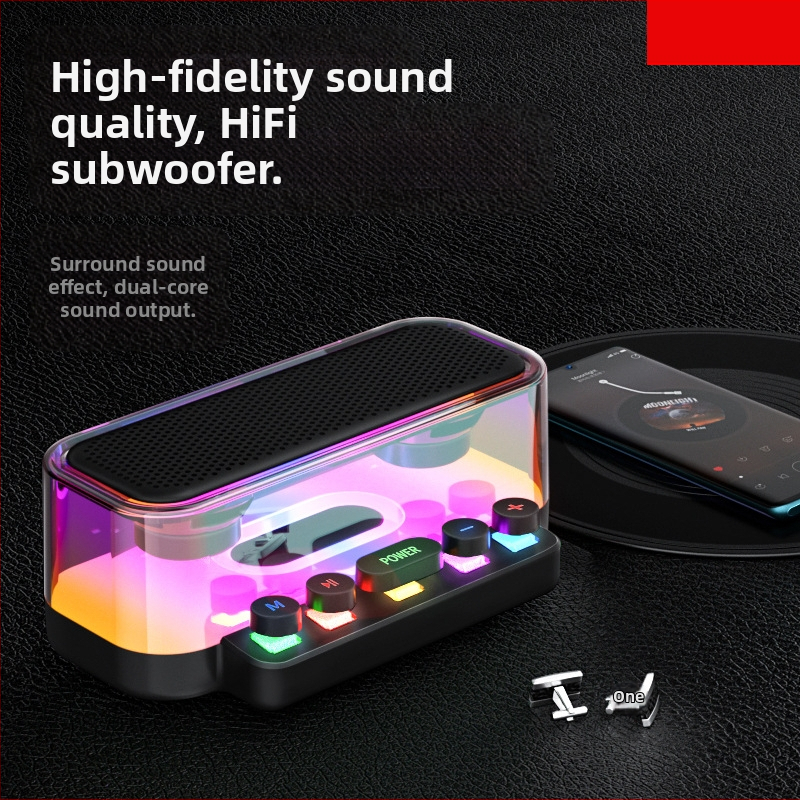 Z6 Bluetooth ηχείο με μηχανικά πλήκτρα σε στυλ πληκτρολογίου (BT 5.0 • 5W • 40Hz-20kHz • 1000-1200mAh • διπλοί ομιλητές)