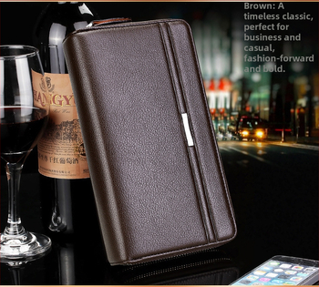 Powerful Paul PU odinė unisex piniginė su dvigubu užtrauktuku, kuverto stiliaus dizainas, banknotų kilpa ir kelios kortelių kišenės