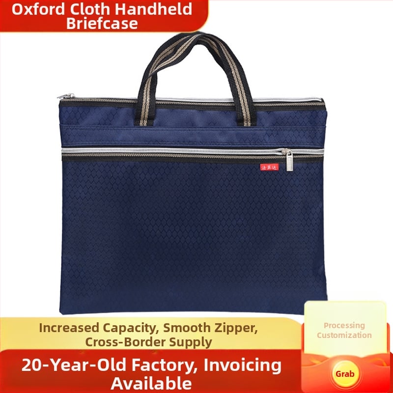 Verslo portfelis iš Oxford audinio, miesto paprastumo stilius, diamantinis raštas, atsparus vandeniui