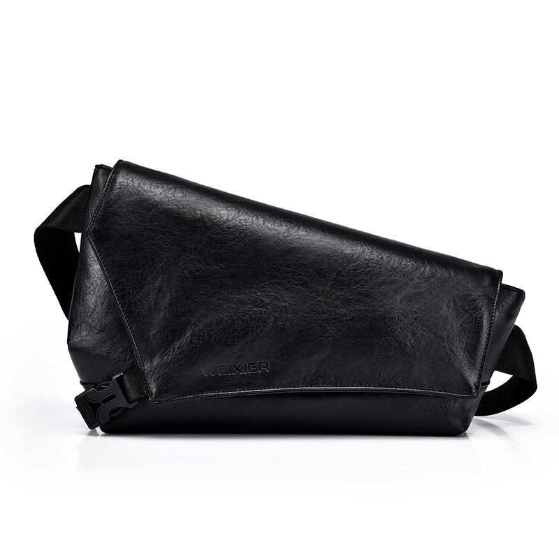 WEIXIER Férfi PU bőr crossbody táska – vízálló, kopásálló, egyszínű, belső poliészter bélés