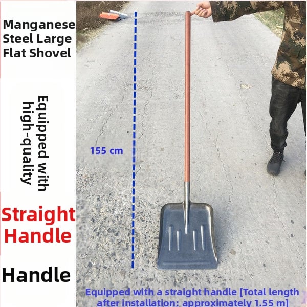 Sniego kastuvė Golden Dragon su aukštos anglies plieno galvute ir medine rankena, skirta medžiagų metimui.
