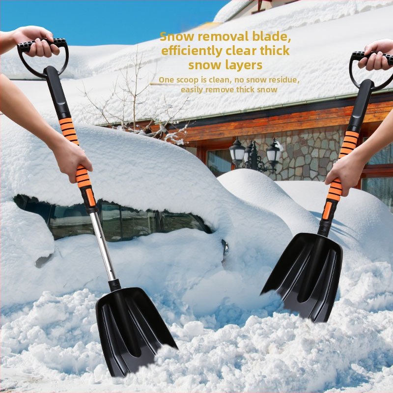 Automobilio sniego šluota – lydinio medžiaga, nuimama galvutė, 5-in-1 daugiafunkcinis ledų šepetėlis