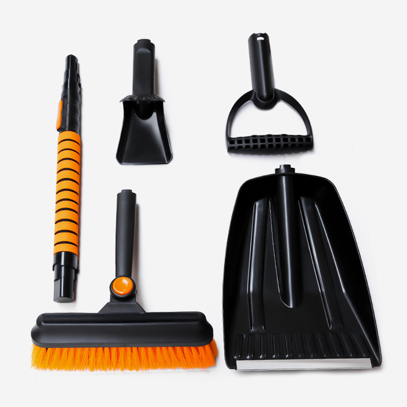 Automobilio sniego šluota – lydinio medžiaga, nuimama galvutė, 5-in-1 daugiafunkcinis ledų šepetėlis