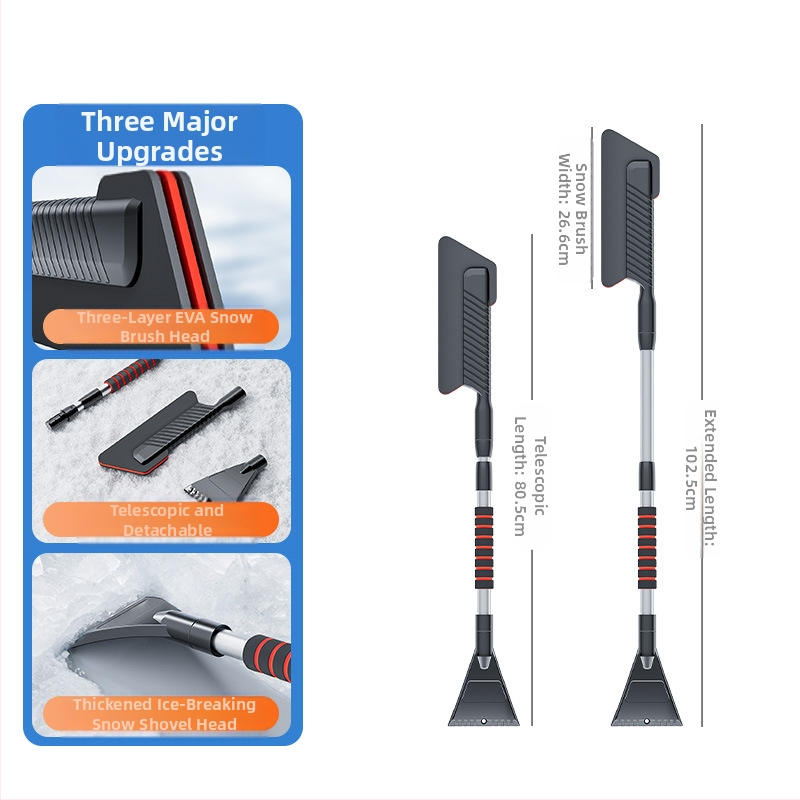 Automobilio sniego šluota - išimama, teleskopinė konstrukcija, ledo šepetėlis, ABS plastikas, prekės ženklas Shunwei